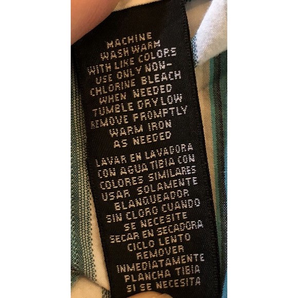 Nick (It) It Men's L Green Paisley Striped Long Sleeve Button Down Shirt - Picture 13 of 15